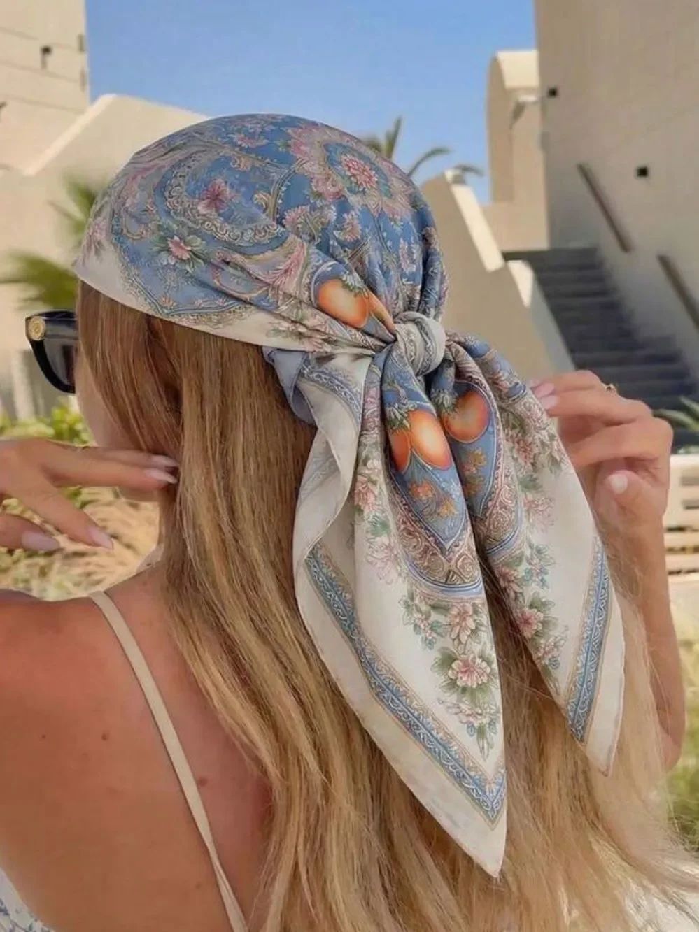 Blue Floral scarf A1985